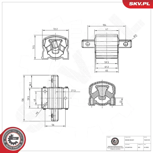 Uloženie motora ESEN SKV 75SKV129