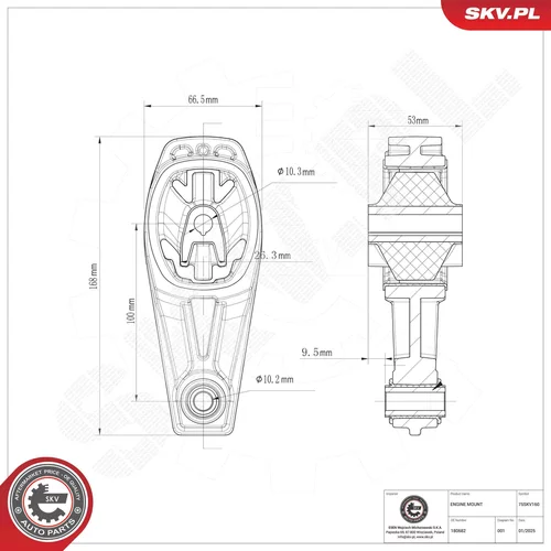 Uloženie motora 75SKV160 (ESEN SKV) - obr. 3