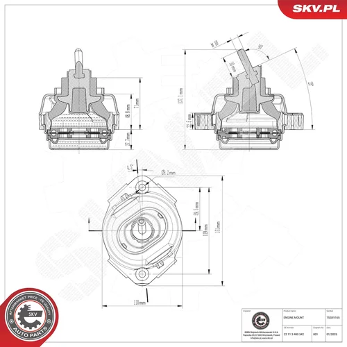 Uloženie motora 75SKV165 (ESEN SKV) - obr. 5