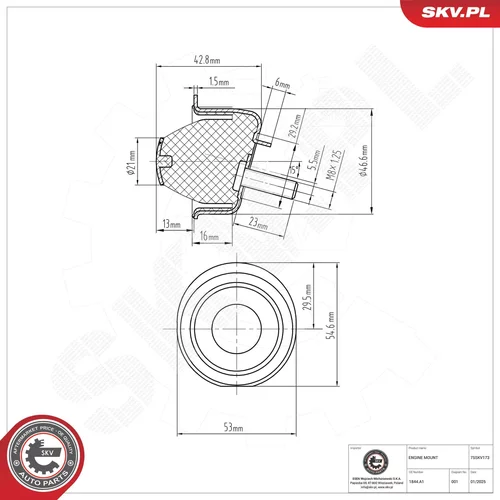 Uloženie motora ESEN SKV 75SKV173