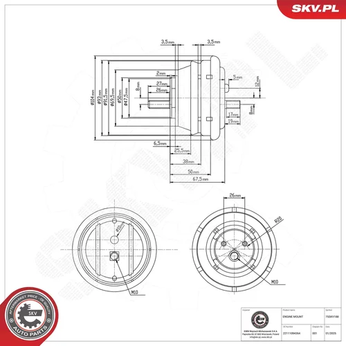 Uloženie motora 75SKV188 (ESEN SKV) - obr. 5