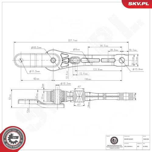 Uloženie motora 75SKV205 (ESEN SKV) - obr. 3