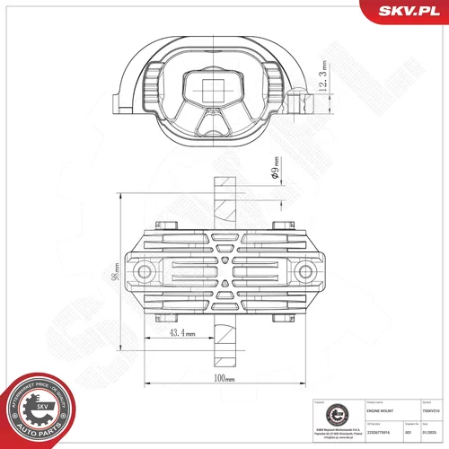 Uloženie motora 75SKV210 (ESEN SKV) - obr. 5