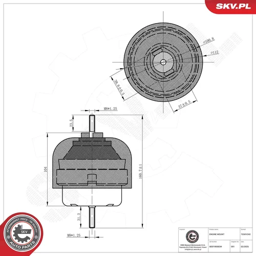Uloženie motora ESEN SKV 75SKV242