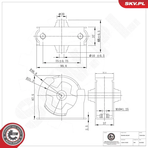 Uloženie motora 75SKV262 (ESEN SKV) - obr. 1