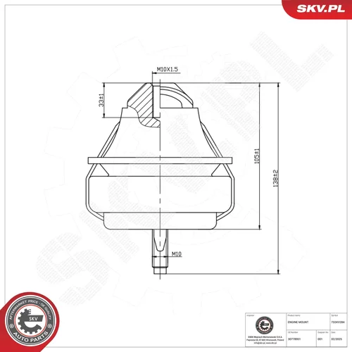 Uloženie motora ESEN SKV 75SKV284