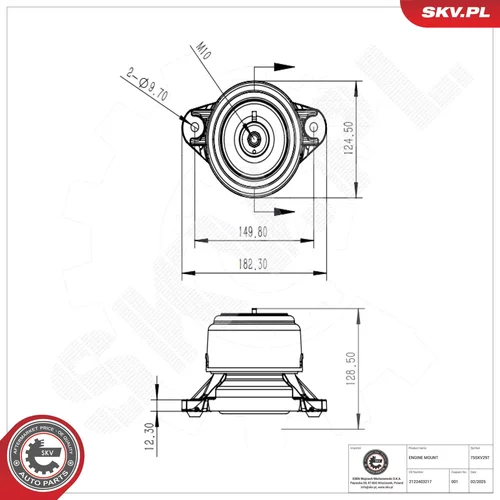 Uloženie motora ESEN SKV 75SKV297