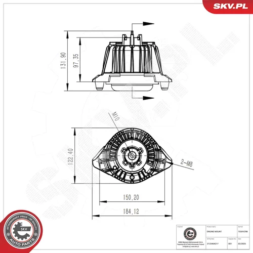 Uloženie motora ESEN SKV 75SKV298
