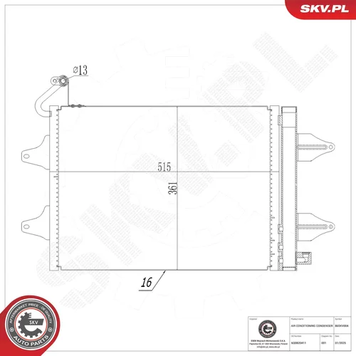 Kondenzátor klimatizácie 86SKV004 (ESEN SKV) - obr. 5