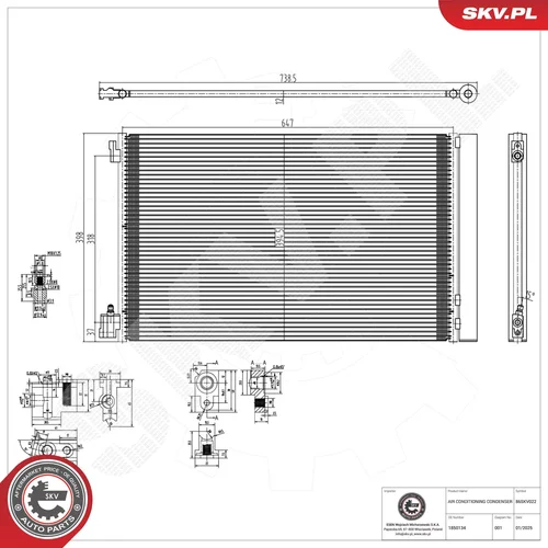 Kondenzátor klimatizácie ESEN SKV 86SKV022