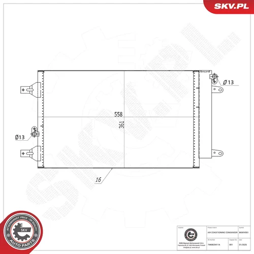 Kondenzátor klimatizácie ESEN SKV 86SKV051