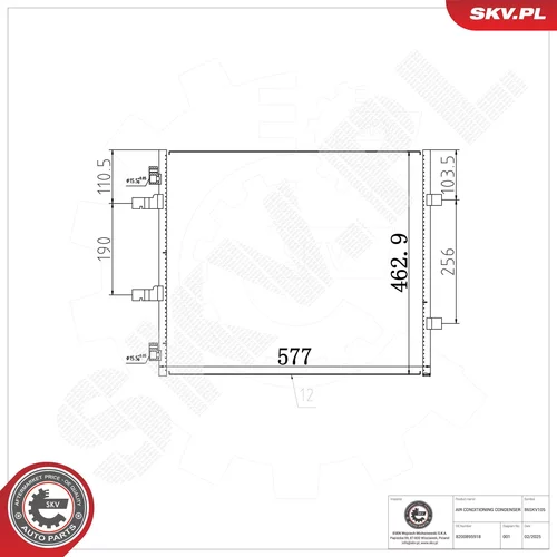 Kondenzátor klimatizácie ESEN SKV 86SKV105