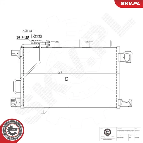 Kondenzátor klimatizácie ESEN SKV 86SKV174