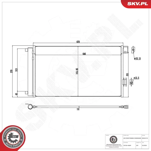 Kondenzátor klimatizácie ESEN SKV 86SKV219