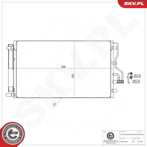 Kondenzátor klimatizácie ESEN SKV 86SKV370