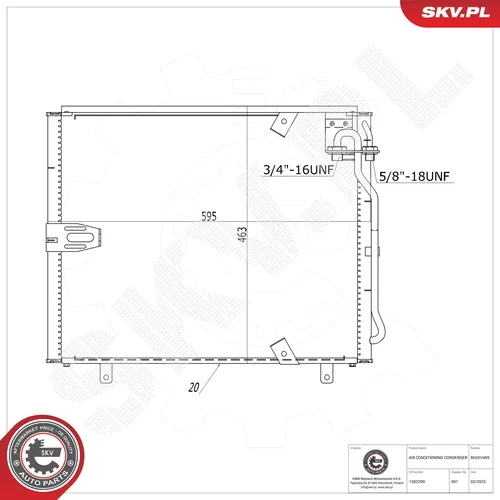 Kondenzátor klimatizácie ESEN SKV 86SKV469