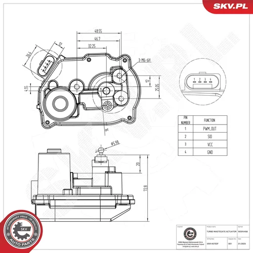 Ventil regulácie plniaceho tlaku ESEN SKV 95SKV458