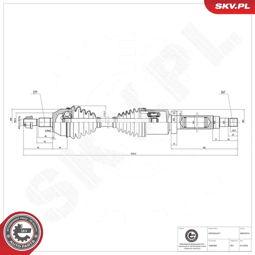 Hnací hriadeľ ESEN SKV 40SKV015