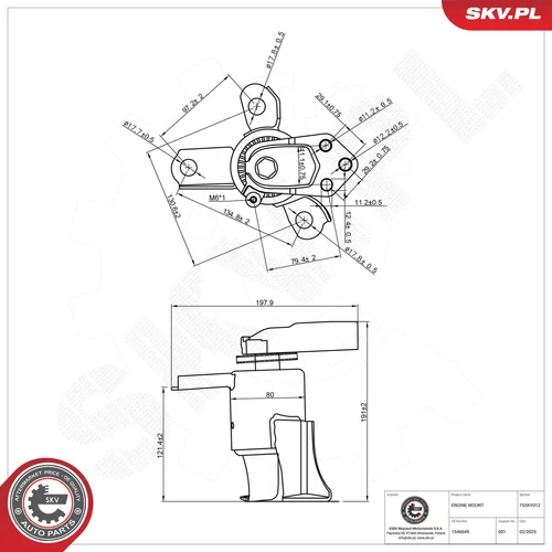 Uloženie motora ESEN SKV 75SKV012