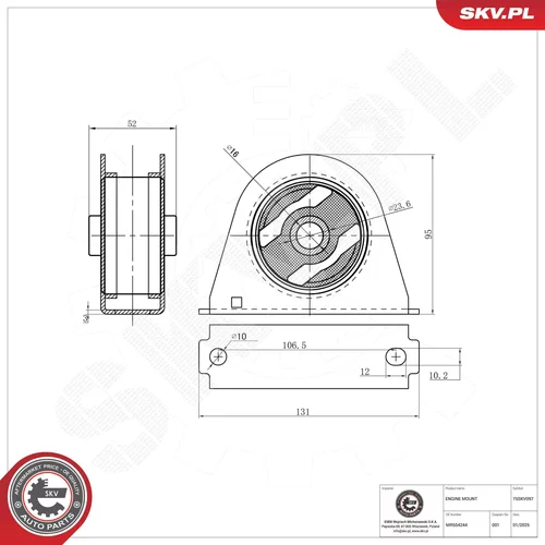 Uloženie motora 75SKV097 (ESEN SKV) - obr. 5