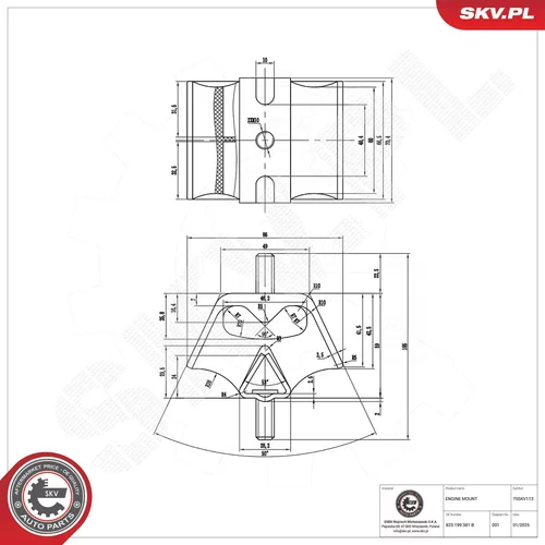 Uloženie motora 75SKV113 (ESEN SKV) - obr. 5