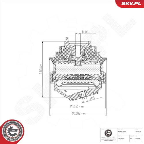 Uloženie motora 75SKV155 (ESEN SKV) - obr. 6