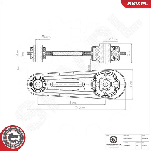 Uloženie motora 75SKV194 (ESEN SKV) - obr. 3