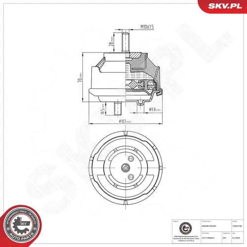 Uloženie motora 75SKV198 (ESEN SKV) - obr. 4