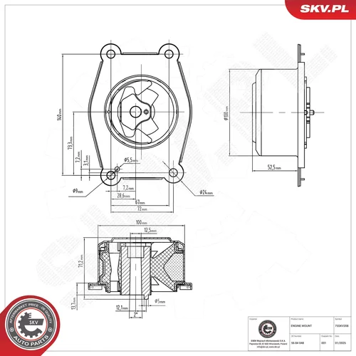 Uloženie motora 75SKV208 (ESEN SKV) - obr. 4