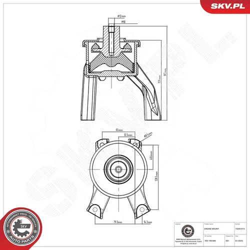 Uloženie motora 75SKV215 (ESEN SKV) - obr. 5