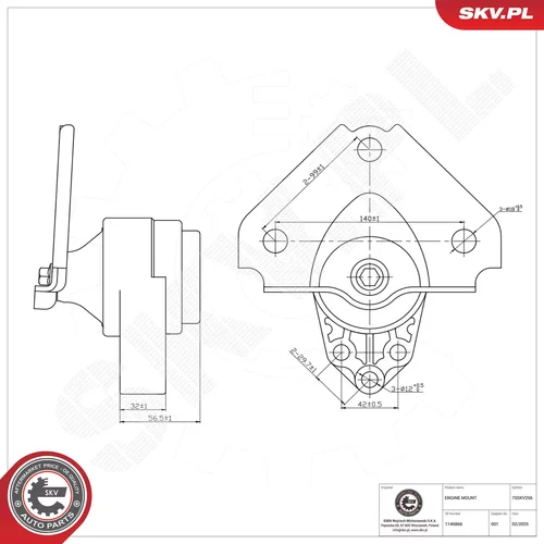 Uloženie motora 75SKV256 (ESEN SKV) - obr. 4