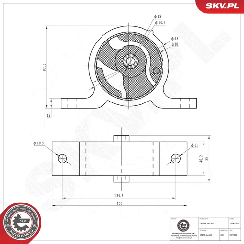Uloženie motora 75SKV310 (ESEN SKV) - obr. 3