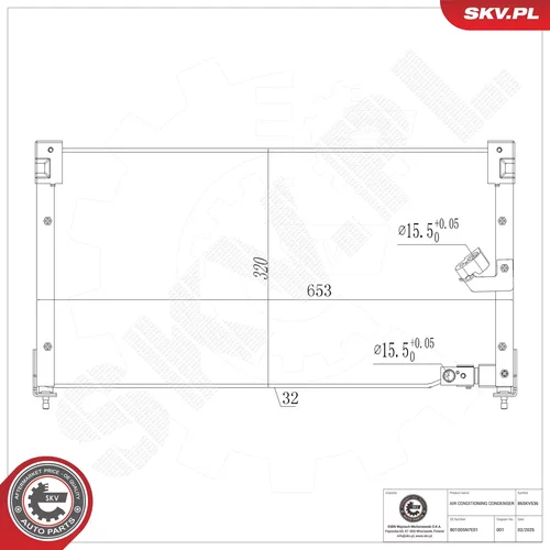 Kondenzátor klimatizácie 86SKV536 (ESEN SKV)