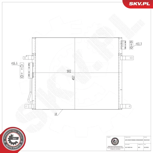 Kondenzátor klimatizácie ESEN SKV 86SKV601