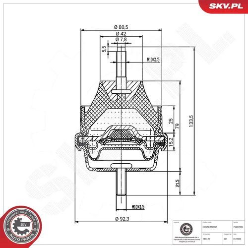 Uloženie motora 75SKV035 (ESEN SKV) - obr. 5