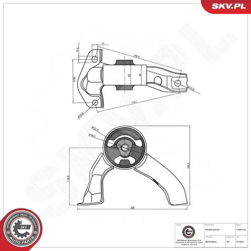 Uloženie motora ESEN SKV 75SKV104