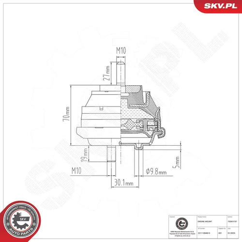 Uloženie motora 75SKV197 (ESEN SKV) - obr. 5
