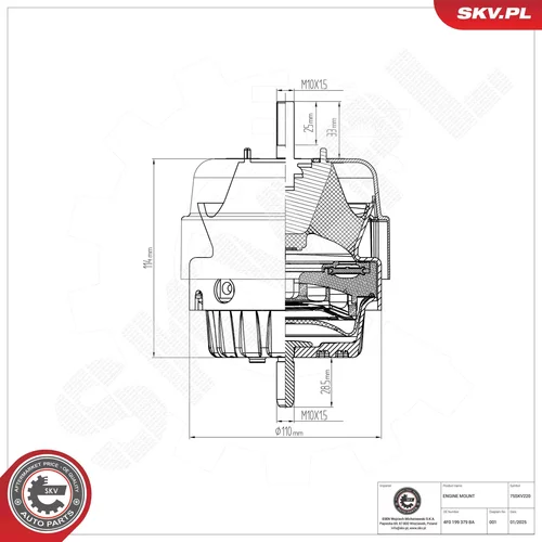 Uloženie motora 75SKV220 (ESEN SKV) - obr. 8