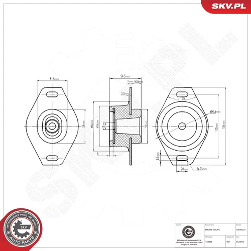 Uloženie motora 75SKV221 (ESEN SKV) - obr. 4