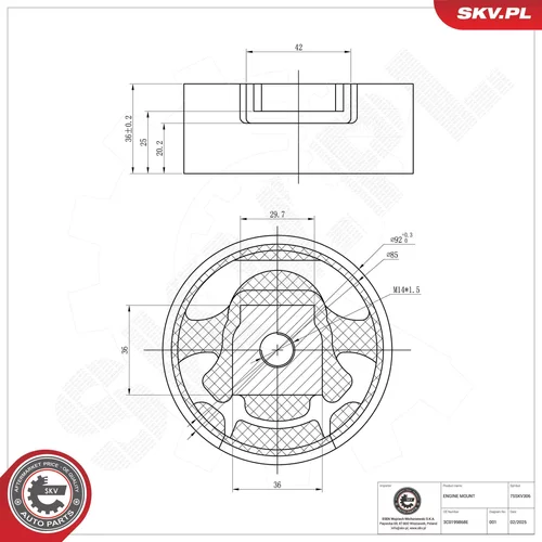 Uloženie motora 75SKV306 (ESEN SKV) - obr. 3