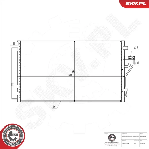 Kondenzátor klimatizácie ESEN SKV 86SKV049