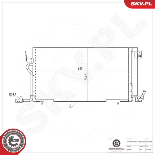 Kondenzátor klimatizácie ESEN SKV 86SKV610