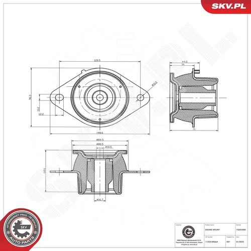 Uloženie motora 75SKV090 (ESEN SKV) - obr. 5