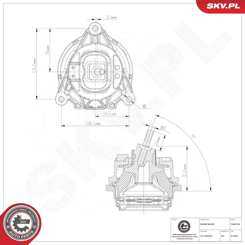 Uloženie motora ESEN SKV 75SKV164