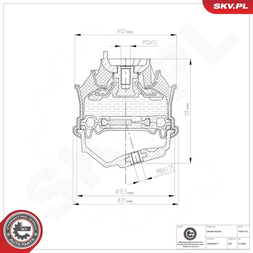 Uloženie motora 75SKV175 (ESEN SKV) - obr. 5