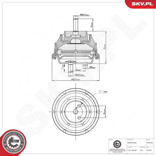 Uloženie motora 75SKV189 (ESEN SKV) - obr. 4