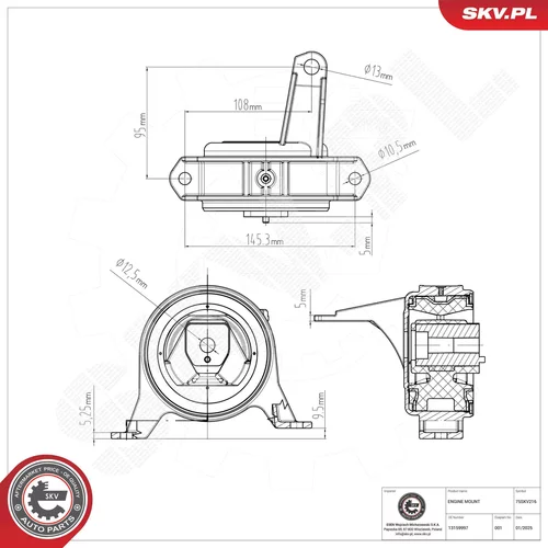 Uloženie motora 75SKV216 (ESEN SKV) - obr. 4