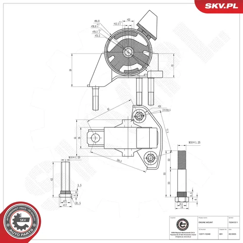 Uloženie motora ESEN SKV 75SKV311