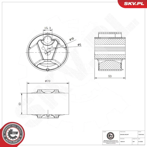 Uloženie motora ESEN SKV 75SKV342