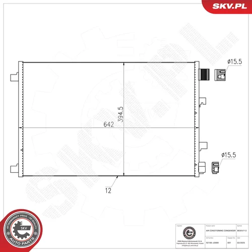 Kondenzátor klimatizácie ESEN SKV 86SKV112